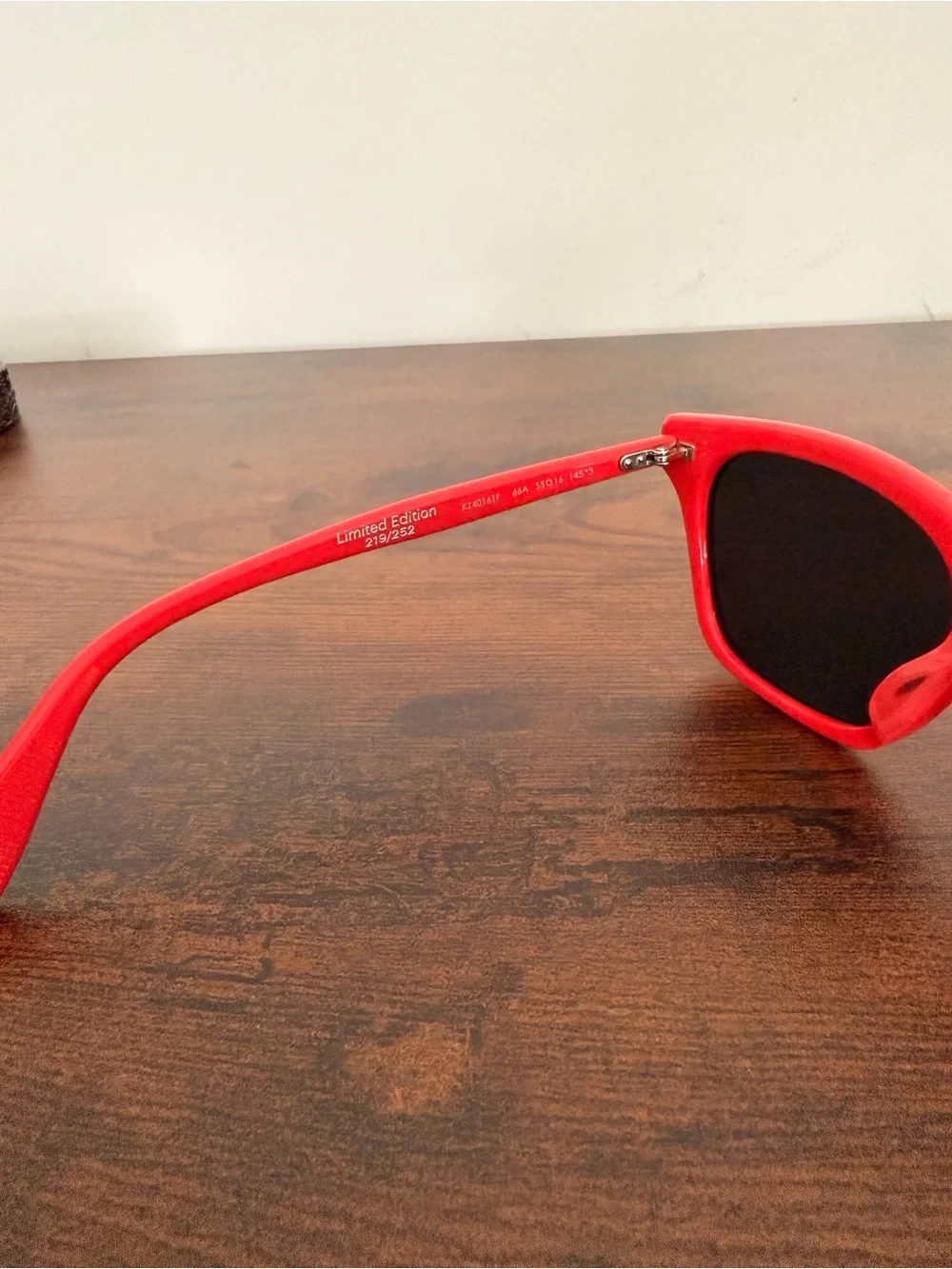 Kenzo Limited Edition 219/252 Red Sunglasses Black Lenses Italy